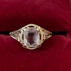 14K Filigree Ring with Lavender Gemstone